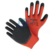 13G Red Polyester Black Rubber Latex Coated Working Gloves For Construction